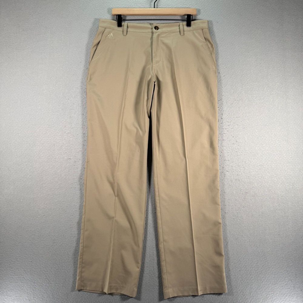 Adidas Climalite Golf Chino Pants Mens 34x32‎ Beige Straight Active Performance